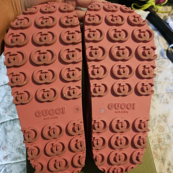 Gucci Pink Glitter Slides Sandals Sz 36 - Picture 3 of 5